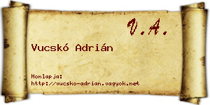 Vucskó Adrián névjegykártya